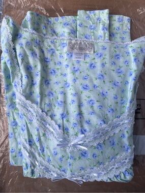 Blue Floral Lace-Trim Nightgown by CHARACTER